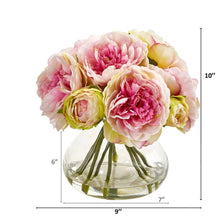 Load image into Gallery viewer, Peony Artificial Arrangement in Vase
