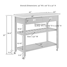 Load image into Gallery viewer, Chloe Stainless Steel Top Kitchen Island/Cart White/Stainless Steel
