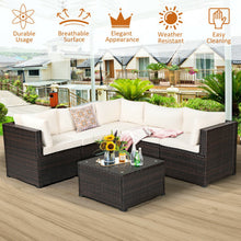 Load image into Gallery viewer, 6 Pieces Patio Furniture Sofa Set with Cushions for Outdoor-Beige
