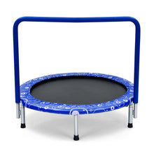 Load image into Gallery viewer, 36 Inch Kids Trampoline Mini Rebounder with Full Covered Handrail -Blue

