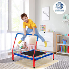 Load image into Gallery viewer, 36 Inch Kids Indoor Outdoor Square Trampoline with Foamed Handrail-Blue
