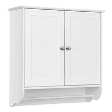 Load image into Gallery viewer, Wall Mounted Bathroom Storage Medicine Cabinet with Towel Bar-White

