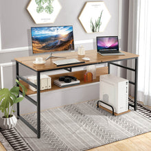 Load image into Gallery viewer, 55 Inch Computer Desk with Tiltable Desktop for Drawing Writing-Natural
