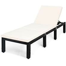Load image into Gallery viewer, Patio Rattan Lounge Chair Chaise Couch Cushioned Height Adjustable-White
