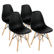 Load image into Gallery viewer, Set of 4 Modern DSW Dining Side Chair Wood Legs-Black
