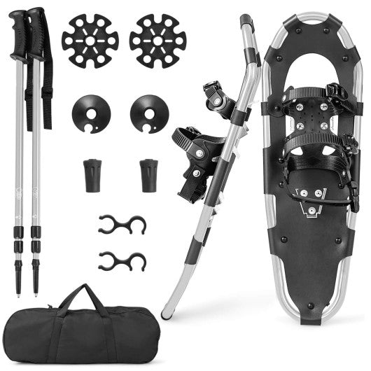 21/25/30 Inch 4-in-1 Lightweight Terrain Snowshoes with Flexible Pivot System-30 inches