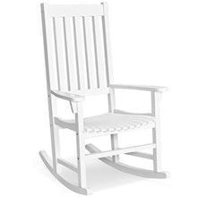 Load image into Gallery viewer, Indoor Outdoor Wooden High Back Rocking Chair-White
