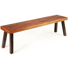 Load image into Gallery viewer, Patio Acacia Wood Dining Bench Seat with Steel Legs
