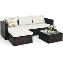 Load image into Gallery viewer, 5 Pieces Patio Rattan Furniture Set with Coffee Table-Off White
