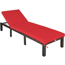 Load image into Gallery viewer, Outdoor Rattan Adjustable Cushioned Chaise-Red
