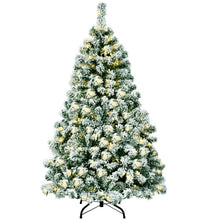 Load image into Gallery viewer, 4.5 Feet Pre-Lit Premium Snow Flocked Hinged Artificial Christmas Tree
