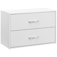 Load image into Gallery viewer, 2-Drawer Stackable Horizontal Storage Cabinet Dresser Chest with Handles-White
