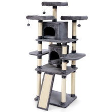 Load image into Gallery viewer, 67&quot; Multi-Level Cat Tree with Cozy Perches Kittens Play House-Light Gray
