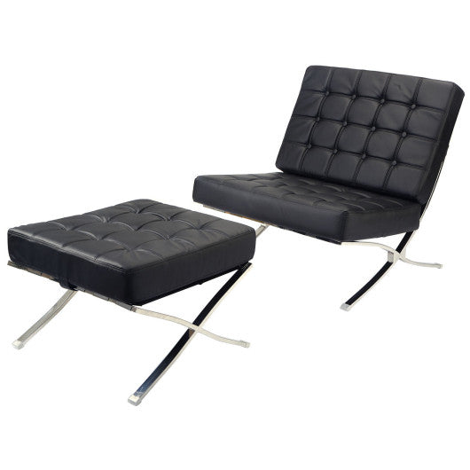 Black Accent Lounge Chair and Ottoman