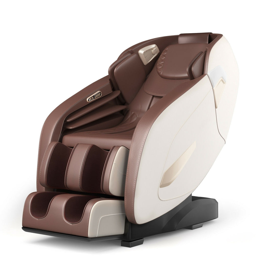 Full Body Zero Gravity Massage Chair with SL Track Bluetooth Heat-Brown
