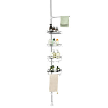 Load image into Gallery viewer, 4-Tier Tension Shower Corner Caddy with 304 Stainless Steel
