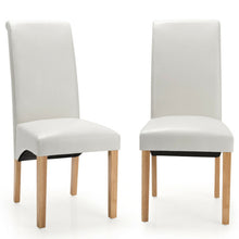 Load image into Gallery viewer, 2 Pieces Dining Chairs Set with Rubber Wood Legs-Beige
