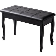 Load image into Gallery viewer, Solid Wood PU Leather Piano Bench with Storage-Black
