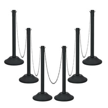 Load image into Gallery viewer, 6 Pieces Plastic Stanchion Post 36Inch Crowd Control Barrier with 5FT Link Chain
