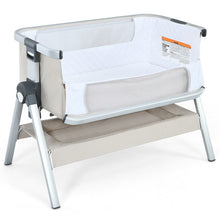 Load image into Gallery viewer, Baby Bassinet Bedside Sleeper with Storage Basket and Wheel for Newborn-Beige
