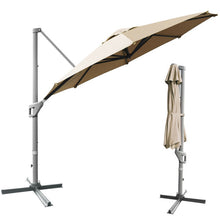 Load image into Gallery viewer, 11ft Patio Offset Umbrella with 360° Rotation and Tilt System-Coffee
