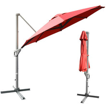 Load image into Gallery viewer, 11ft Patio Offset Umbrella with 360° Rotation and Tilt System-Wine
