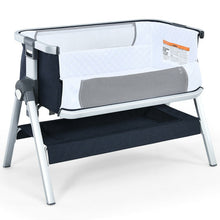 Load image into Gallery viewer, Baby Bassinet Bedside Sleeper with Storage Basket and Wheel for Newborn-Navy
