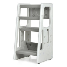 Load image into Gallery viewer, Kids Kitchen Step Stool with Double Safety Rails -Gray
