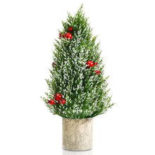Load image into Gallery viewer, 18.5-Inch Snowy Tabletop Christmas Tree with PE Branch Tips and Pulp Base
