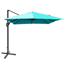 Load image into Gallery viewer, 10 x 13 Feet Rectangular Cantilever Umbrella with 360° Rotation Function-Turquoise
