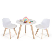 Load image into Gallery viewer, Modern Kids Activity Play Table and 2 Chairs Set with Beech Leg Cushion-White
