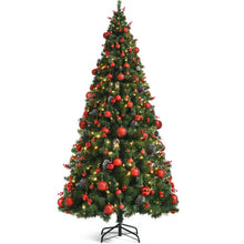 Load image into Gallery viewer, Pre-lit Christmas Hinged Tree with Red Berries and Ornaments-7 ft
