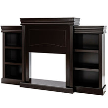 Load image into Gallery viewer, 70 Inch Modern Fireplace Media Entertainment Center with Bookcase-Brown
