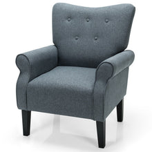 Load image into Gallery viewer, Modern Fabric Armchair with Rubber Wood Legs-Gray
