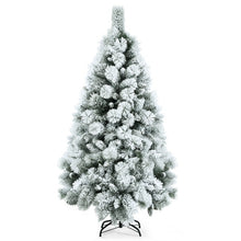 Load image into Gallery viewer, Flocked Hinged Artificial Christmas Slim Tree with Pine Needles-5 ft
