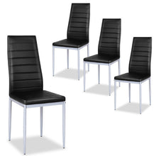 Load image into Gallery viewer, 4 pcs PVC Leather Dining Side Chairs Elegant Design -Black
