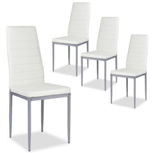 Load image into Gallery viewer, 4 pcs PVC Leather Dining Side Chairs Elegant Design -White
