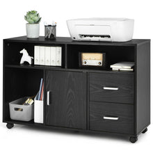 Load image into Gallery viewer, 2 Drawer Storage Lateral Mobile File Cabinet Printer with Wheel-Black
