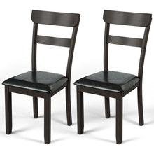 Load image into Gallery viewer, Set of 2 Dining Chairs With Rubber Wood Frame and Upholstered Faux Leather Seat
