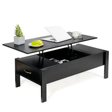 Load image into Gallery viewer, 47 Inch Lift Top Coffee Table with Hidden Compartment and Drawers-Black
