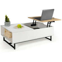 Load image into Gallery viewer, 43 Inch Lift Top Coffee Table with Storage Compartment and Metal Frame -White
