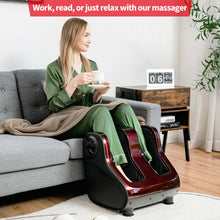 Load image into Gallery viewer, Shiatsu Foot and Calf Massager with Compression Kneading Heating and Vibrating -Red
