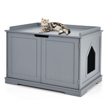 Load image into Gallery viewer, Cat Litter Box Enclosure with Double Doors for Large Cat and Kitty-Gray
