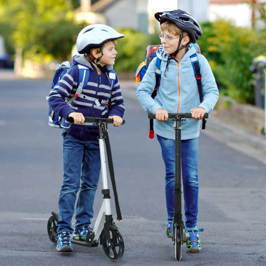 Lightweight Folding Kick Scooter with Strap and 8 Inches Wheel-Black