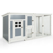 Load image into Gallery viewer, 63 Inch Large Wooden Chicken Coop with Run Box and PC Roof
