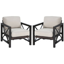 Load image into Gallery viewer, 2 Pieces Patio Rocking Chairs Sofa With 6 Inch Thick Cushions Armrest-Beige
