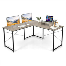 Load image into Gallery viewer, 95 Inch 2-Person L-Shaped Long Reversible Computer Desk with Monitor Stand-Gray
