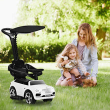 Load image into Gallery viewer, 3-in-1 Licensed Bentley Kids Push and Sliding Car with Canopy-White
