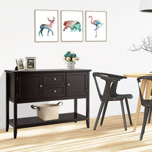 Load image into Gallery viewer, Wooden Sideboard Buffet Console Table with Drawers and Storage-Brown
