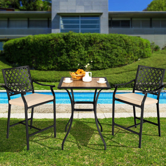 Patiojoy Patio Square Bar Table for Garden Backyard